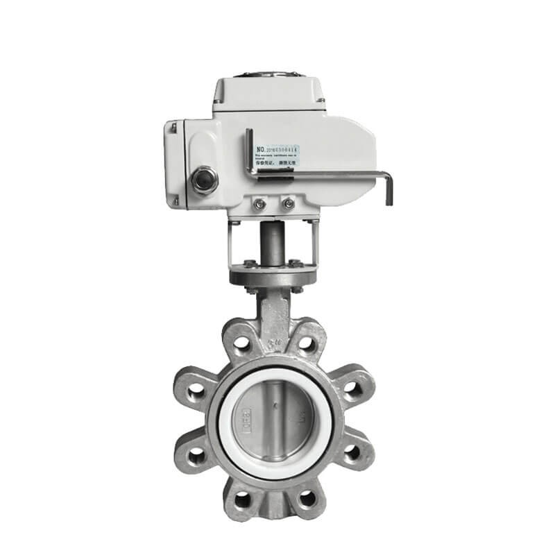 V&aacute;lvula de mariposa el&eacute;ctrica tipo orejeta de acero inoxidable HK60-DMSC