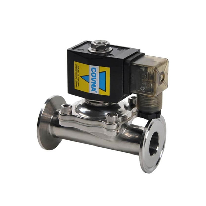 V&aacute;lvula solenoide el&eacute;ctrica sanitaria de calidad alimentaria con triple abrazadera HK0018