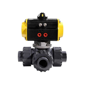 V&aacute;lvula de bola neum&aacute;tica de PVC de 3 v&iacute;as HK57-T