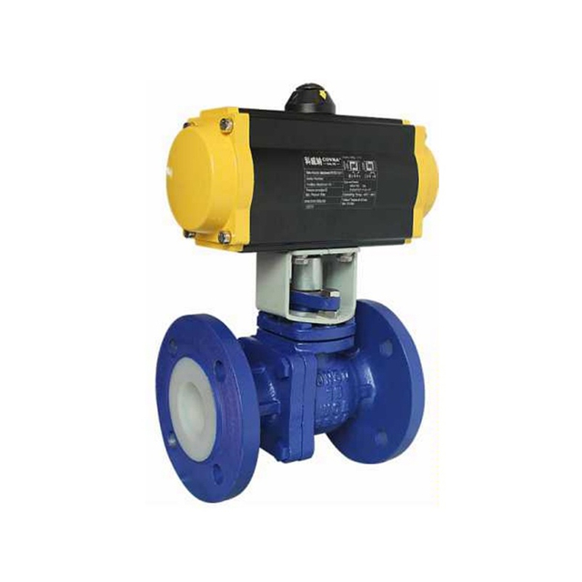 HK55-FC Pneumatik PTFE Dilapisi Injap Bebibir Bebibir