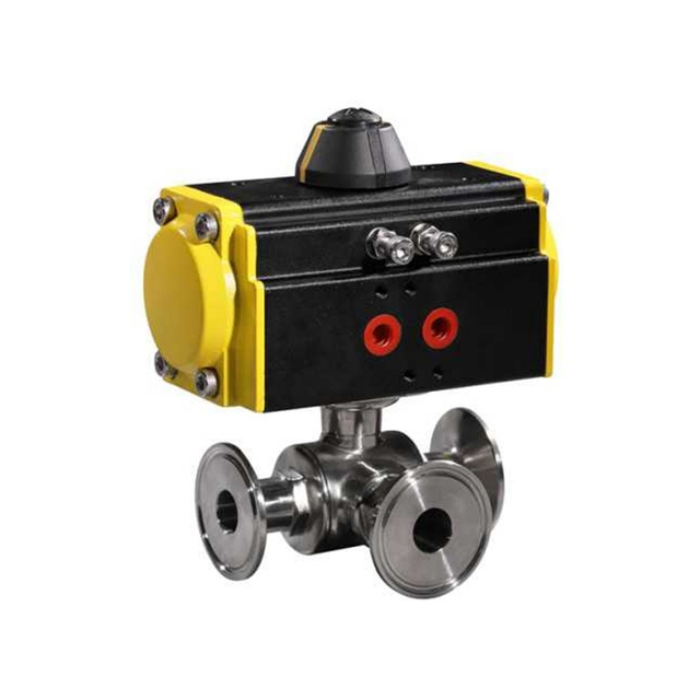 V&aacute;lvula de esfera sanit&aacute;ria pneum&aacute;tica de 3 vias HK56-WT