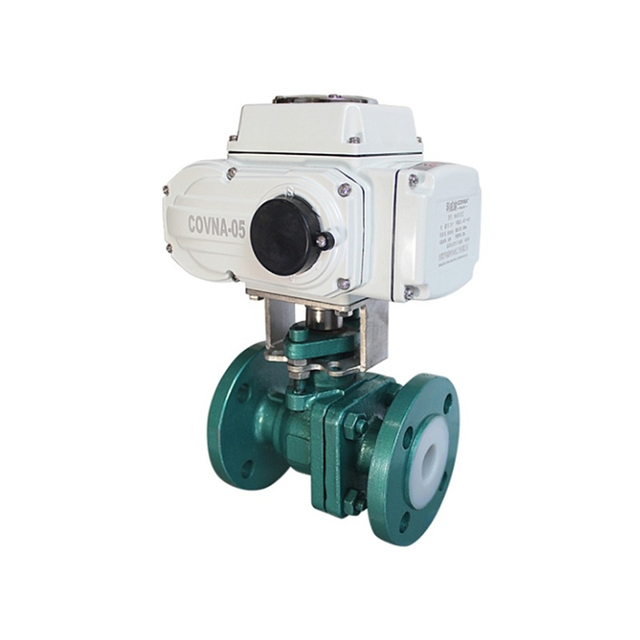 HK60-QFC Elektrikli PTFE Kaplı Flanşlı K&uuml;resel Vana